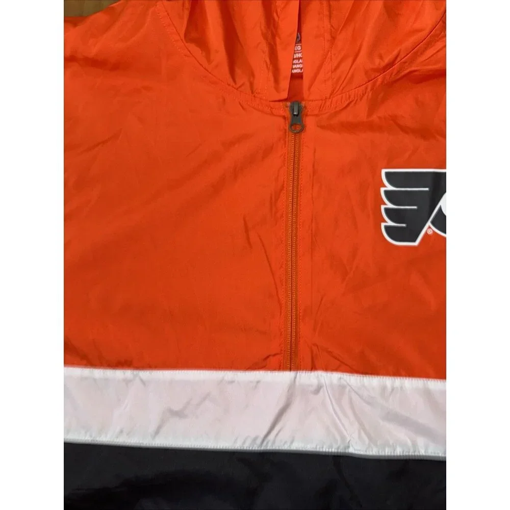 NHL Philadelphia Flyers Rain Pullover Jacket Windbreaker Hooded Men's XL - Picture 3 of 7